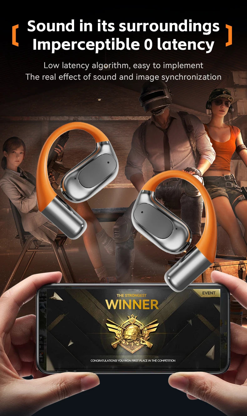 Tecsire OWS Bluetooth Earphones Earhook Wireless Earbuds Hifi Stereo ENC Mic for Sports Audio Book