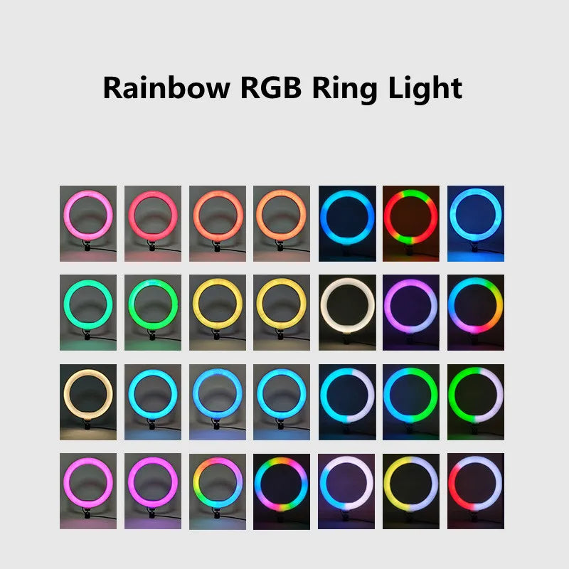 10 13 Inch Ring Light Dimmable Selfie Lamp Pptional Tripod Photographic Lighting Studio Video Lights For Live Make Up Youtube