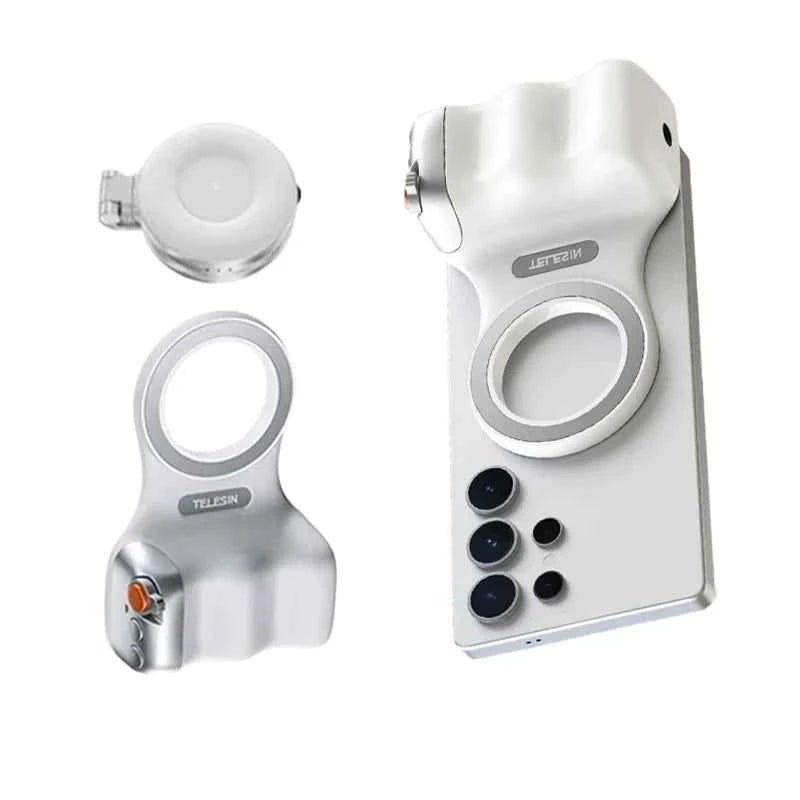 Magnetic Phone Camera Grip Smart Phone Holder With Remote Control Shooting Aid Handle Compatible For Iphone, Huawei, Samsung