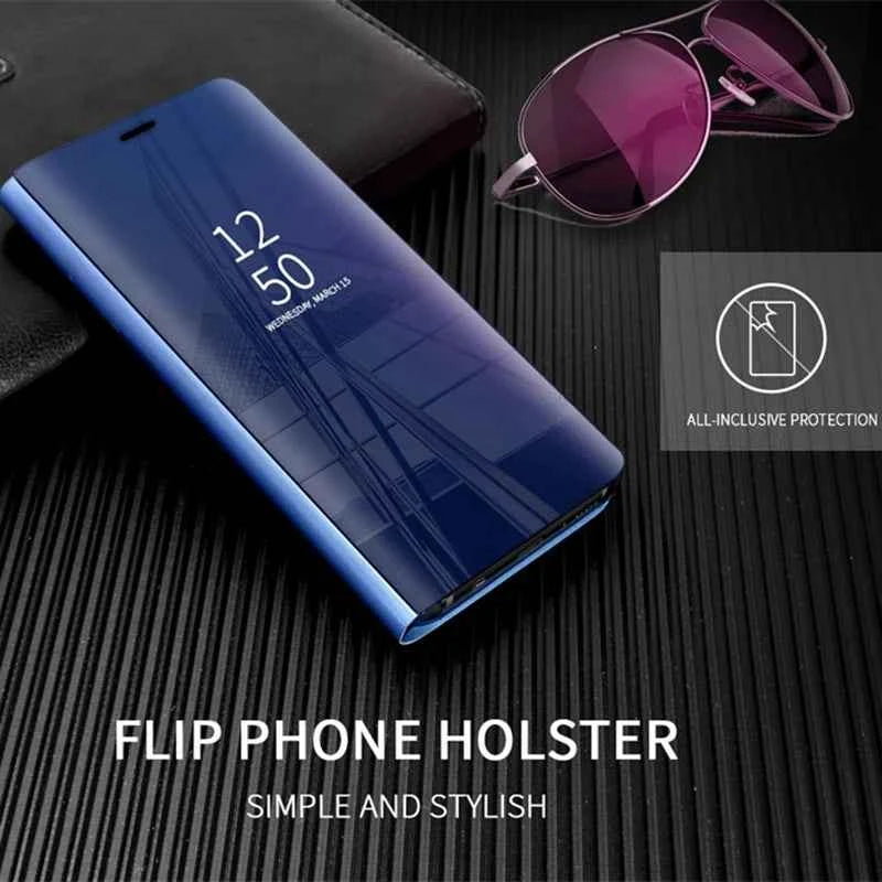 Smart View Mirror Leather Flip Case for Samsung Galaxy S26 Ultra Sumsung Samsang S 26 Plus S26Ultra S26+ 5G Magnetic Stand Coque