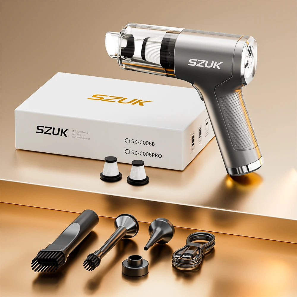 SZUK 17000PA Powerful Vacuum Cleaner Mini Cordless Portable Car Vacuum Cleaner for Home Appliance Handheld Blower Car Cleaner