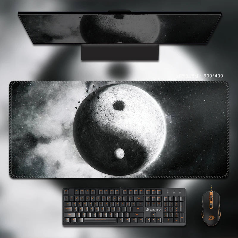 Mouse Pad Black White Non-Polar Table Mat Extra Large Keyboard Mousepad Thickened Customizable Game Mat Home Office Tablecloth
