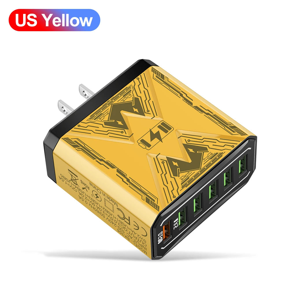 6-in-1 Fast Charger for iPhone 17/16/15 — Type-C Port / USB-C Charger