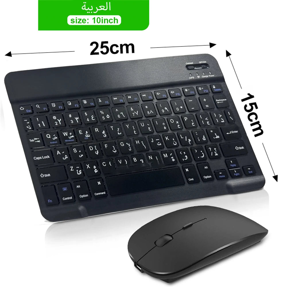 EMTRA Bluetooth Wireless Keyboard Mouse For Samsung Xiaomi Huawei Tablet For iPad Air Mini 5 Pro Spanish Korean Russian Keyboard