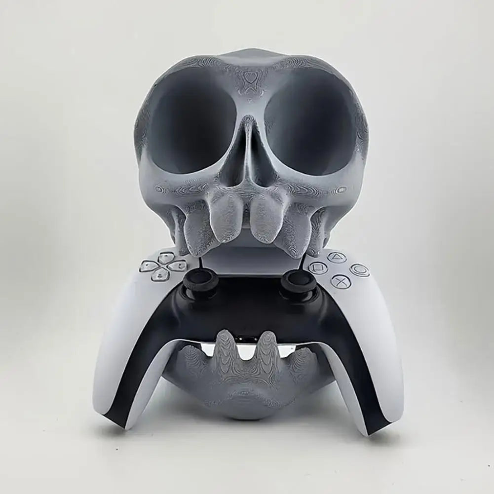 3D Printed Gaming Headset Stand Skull-Shaped Gaming Desk Organizer Desktop Storage Stand, PS5/PS4 Compatible Gamepad Stand