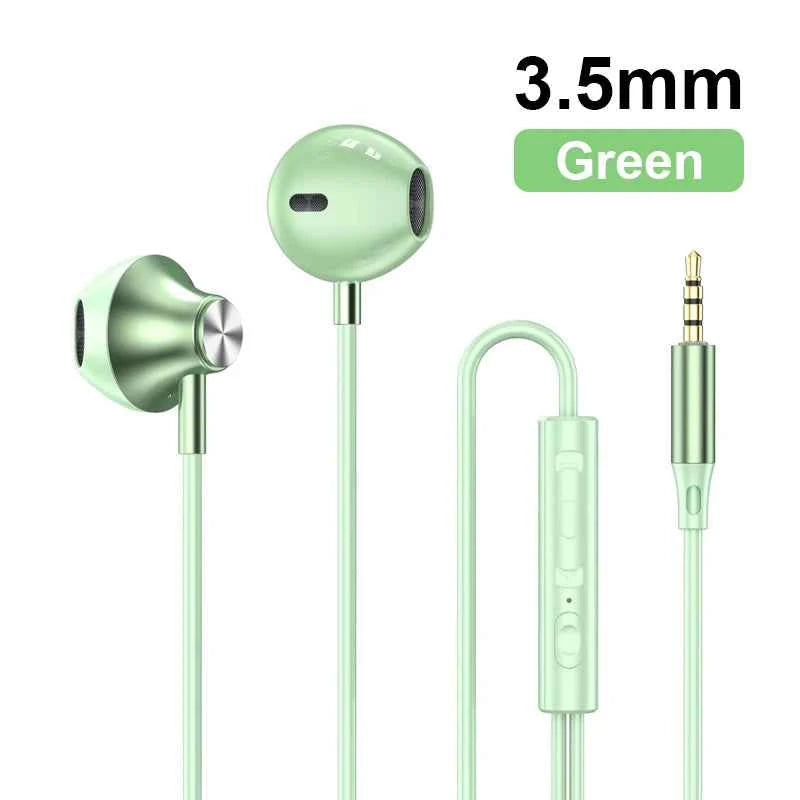 Type C 3.5mm Jack Earphones HiFi Stereoscopic Sound With Mic Wired Headphones Line Control Earbuds For Samsung iPhone 16 Headset
