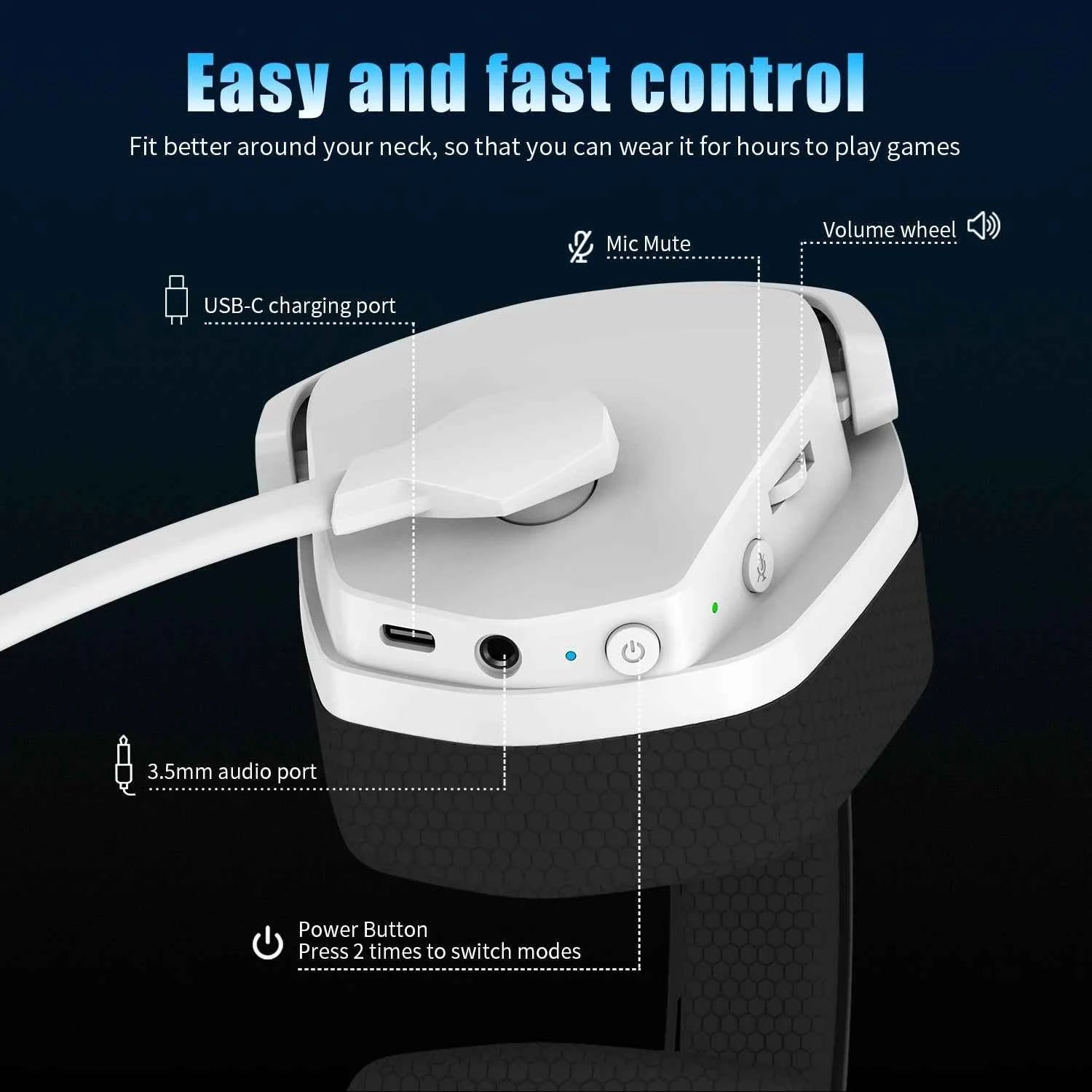 NUBWO G06 Wireless Gaming Headset – 2.4G & Bluetooth Headphones with Mic, 5ms Low Latency, 7.1 Surround Sound for PC, PS4 & PS5.