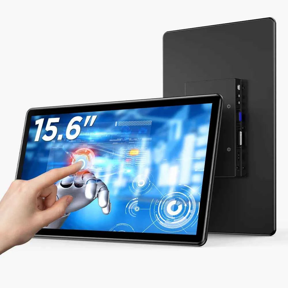 UPERFECT 15.6“ Portable Monitor Touch Screen with 2000:1 Full HD Screen Integrated Stand & DVI VGA HDMI USB C External Dispaly