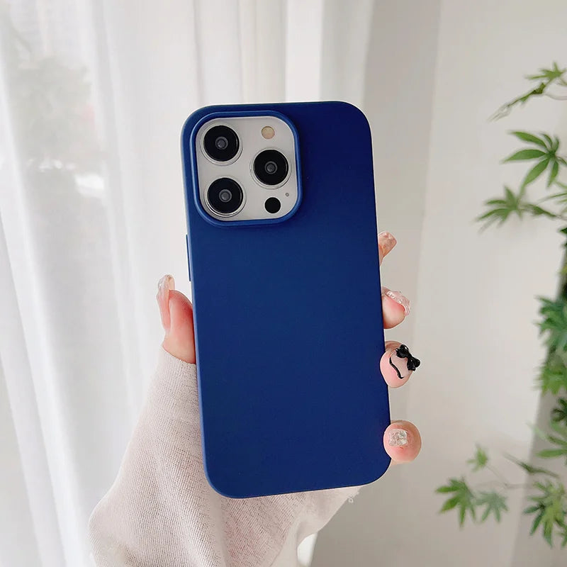 Luxury Matte Candy Ultra Thin Color Silicone Soft Case For iPhone 16 15 14 13 12 11 Pro Max Plus Mini Back Cover Colorful Shell