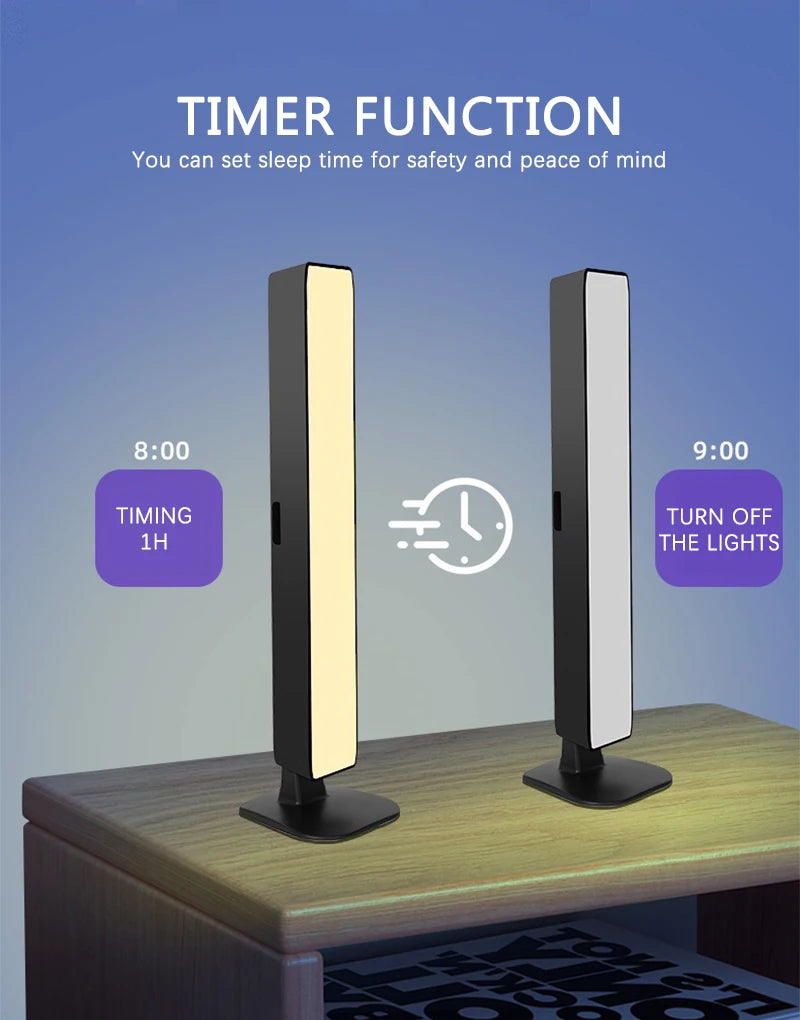 Smart Tuya RGB Gaming Atmosphere Light WIFI TV Game Computer Desktop Decor Desk Lamp  App Remote Control Car Music Rhythm Light