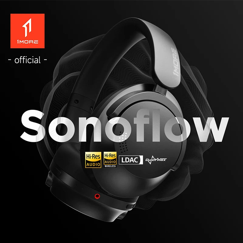 1MORE SonoFlow Active Noise Cancelling Headphones 70H Playtime Clear Calls electronics flash-sale Headset HC905 Bluetooth 5.0
