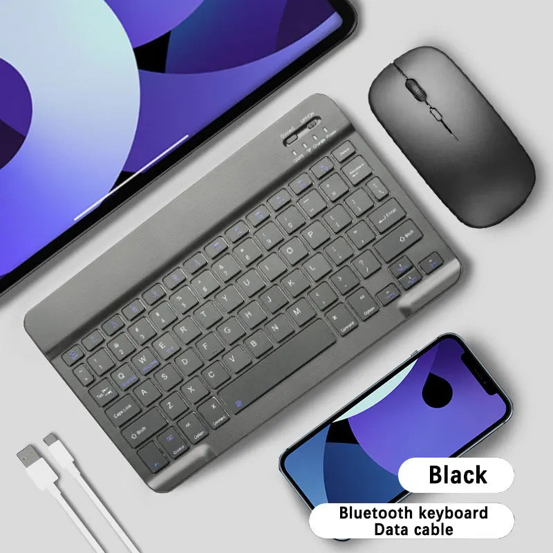 Bluetooth Keyboard and Mouse Combo Slim  Wireless for iPad Mac Android Phone Tablet Laptop Rechargeable Keyboard Battery Mouse