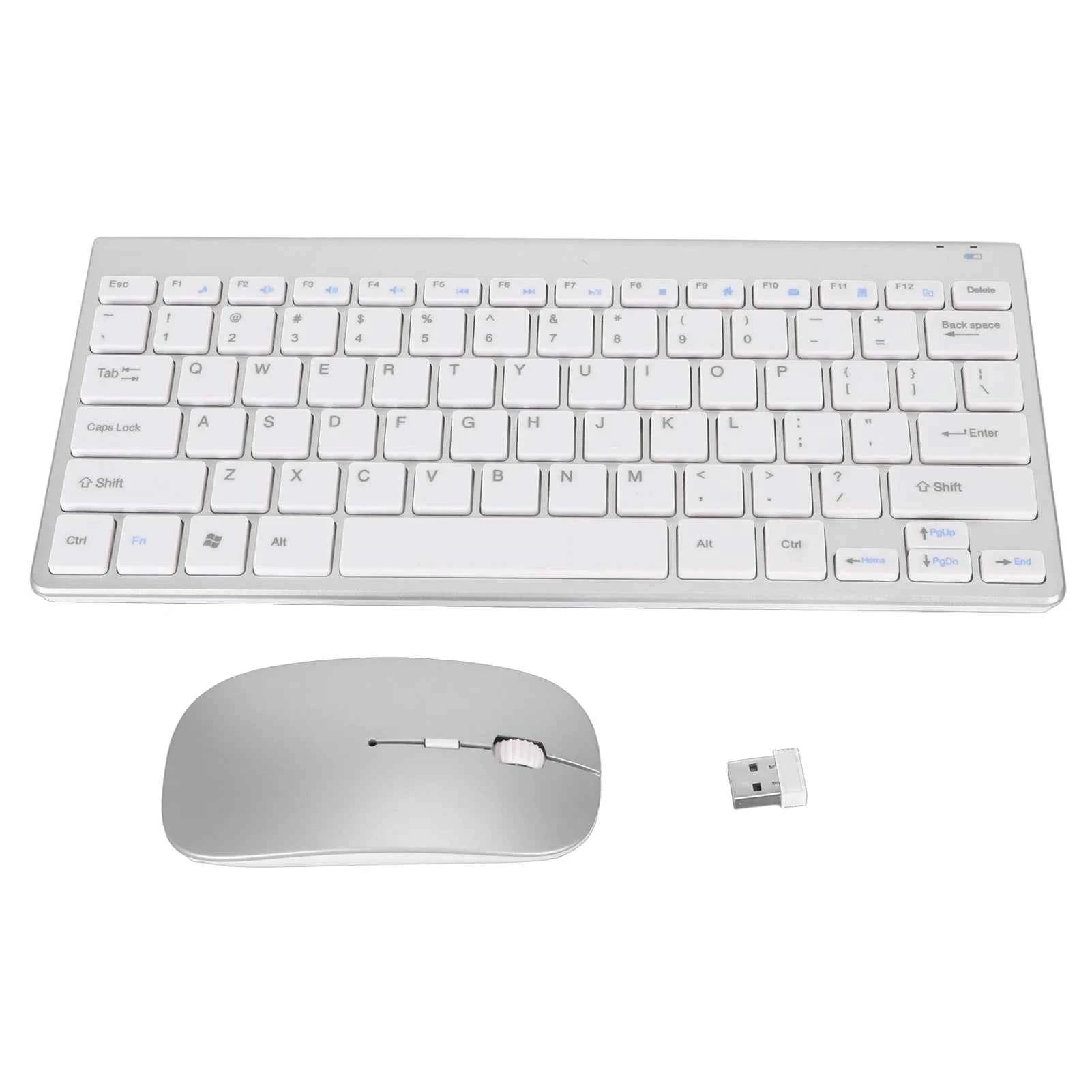 2.4G Wireless Keyboard Mouse Kit Slim Silent Smart Wireless Keyboard Mouse Set with USB Receiver For Home PC Laptop