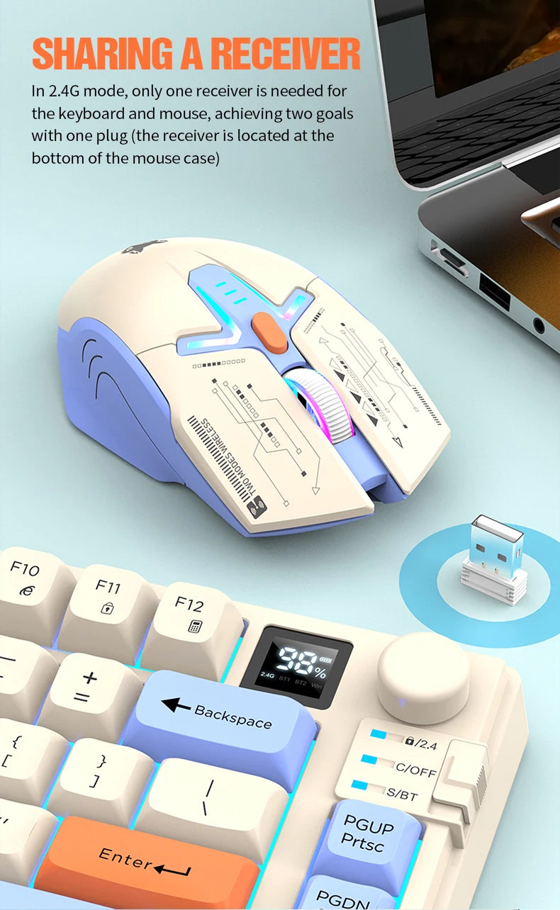 XUNFOX K920Wireless dual-mode Bluetooth keyboard and mouse set game office laptop universal keyboard and mouse