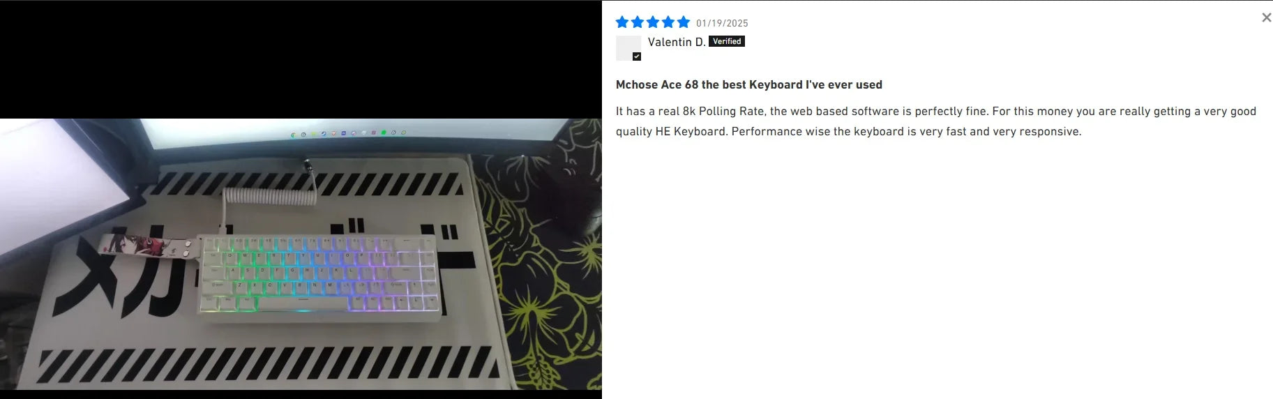 MCHOSE ACE68 Magnetic Keyboard Wired Mechanical ACE60 Pro for Gaming 0.01mm RapidTrigg 8000Hz SOCD/Rs 0.125ms 128K Sampling Rate