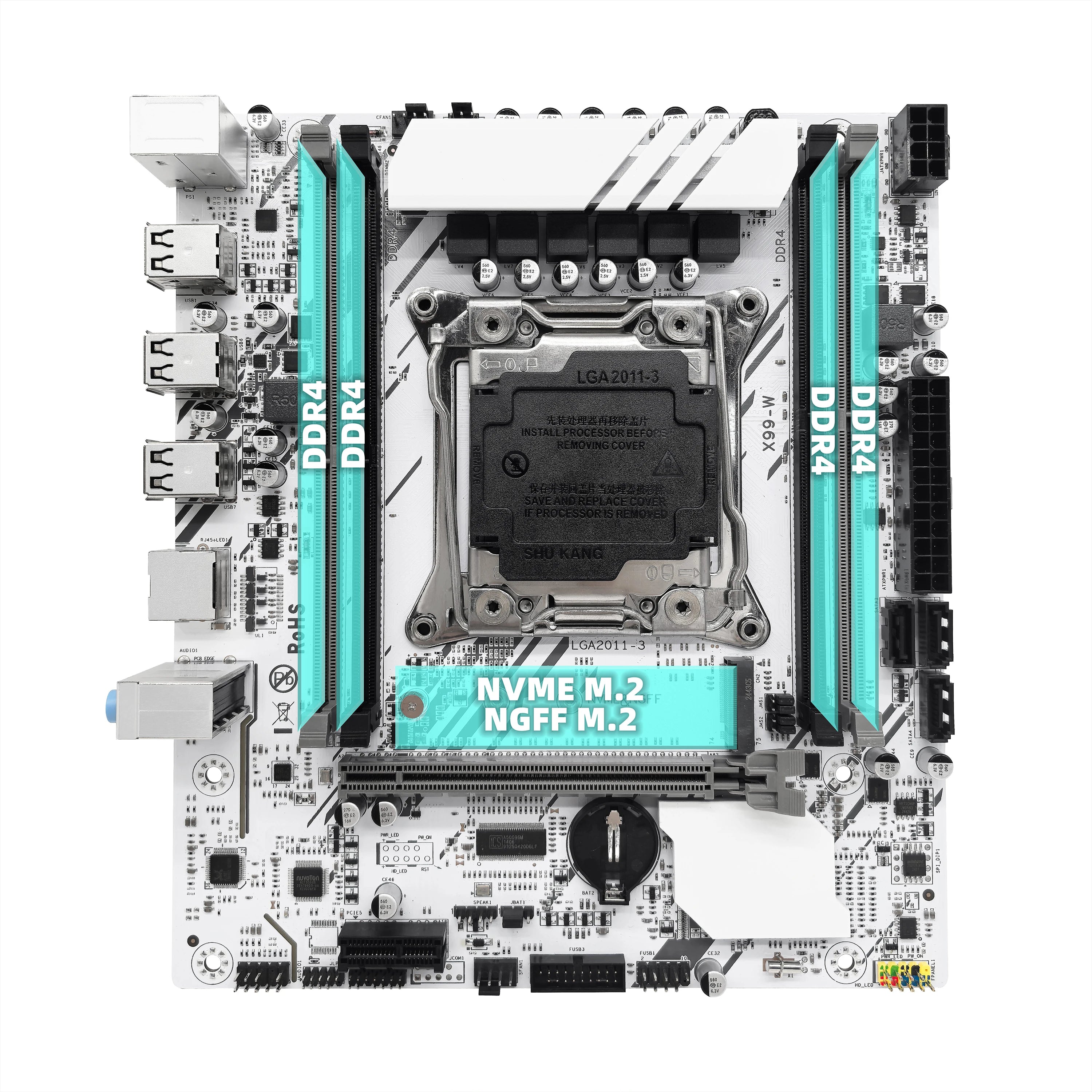 ZSUS X99-W Motherboard Set Kit With LGA2011-3 Xeon E5 2680V4 CPU DDR4 16GB (1*16GB) 2133MHZ RAM Memory NVME M.2 SATA - WinSupport Tech