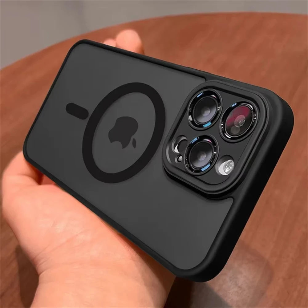 Lens Protection Case For iPhone 17 16 Proa Mx mini 15 16 14 Plus iPhone 13 12 11 Matte Translucent Magsafe Wireless Charge Cover