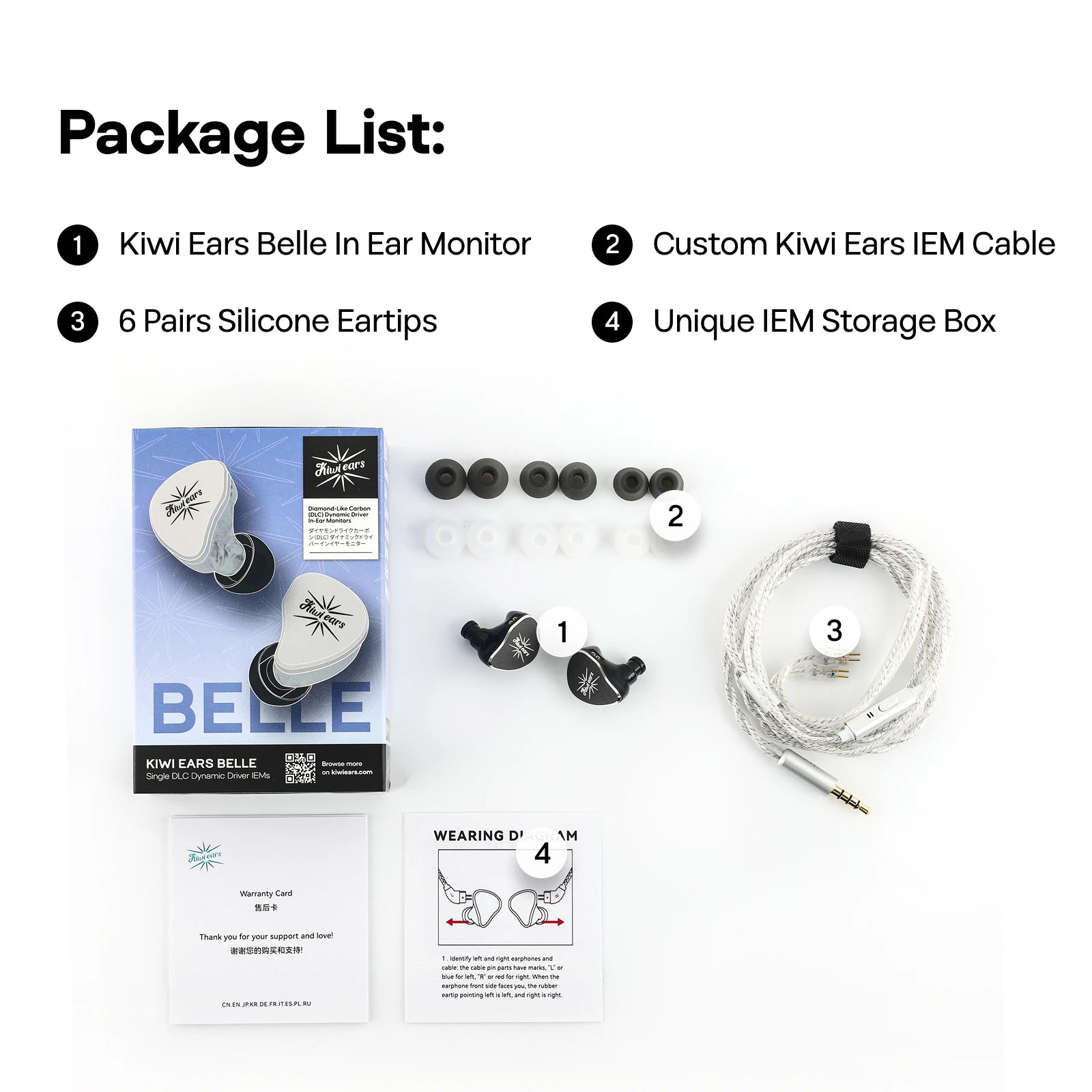 Linsoul Kiwi Ears Belle 10mm DLC Dynamic Driver IEM Hifi Earphones with Precision Meets Exciting Sound Signature
