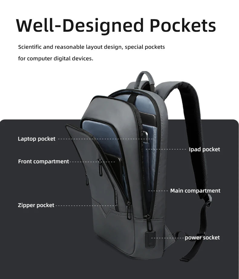 Heroic Knight Laptop Work Backpack Slim Men Waterproof Multifunctional 15.6