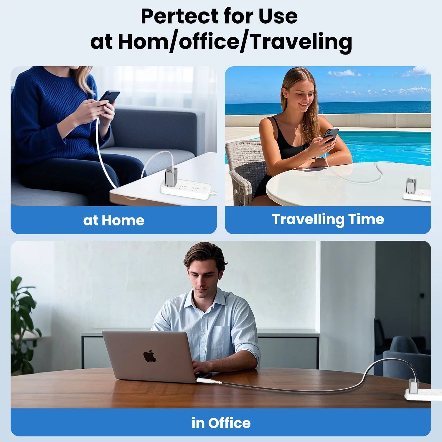 65W USB Type C Charger with Retractable Cable PD Fast Charging For Most Mobile Phones,Laptop