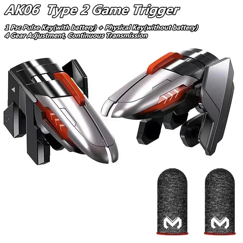 MEMO 6 Finger Mobile Phone ABS Game Trigger AK06 for PUBG Aim Shooting L1 R1 Alloy Key Button for IOS Android Gamepad Controller
