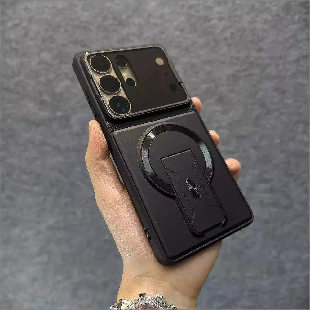 Fashion Lens Protection Case for Samsung Galaxy S26 S25 S24 S23 Ultra A57 A56 A37 A36 A17 A16 Invisible Kickstand Magnetic Cover