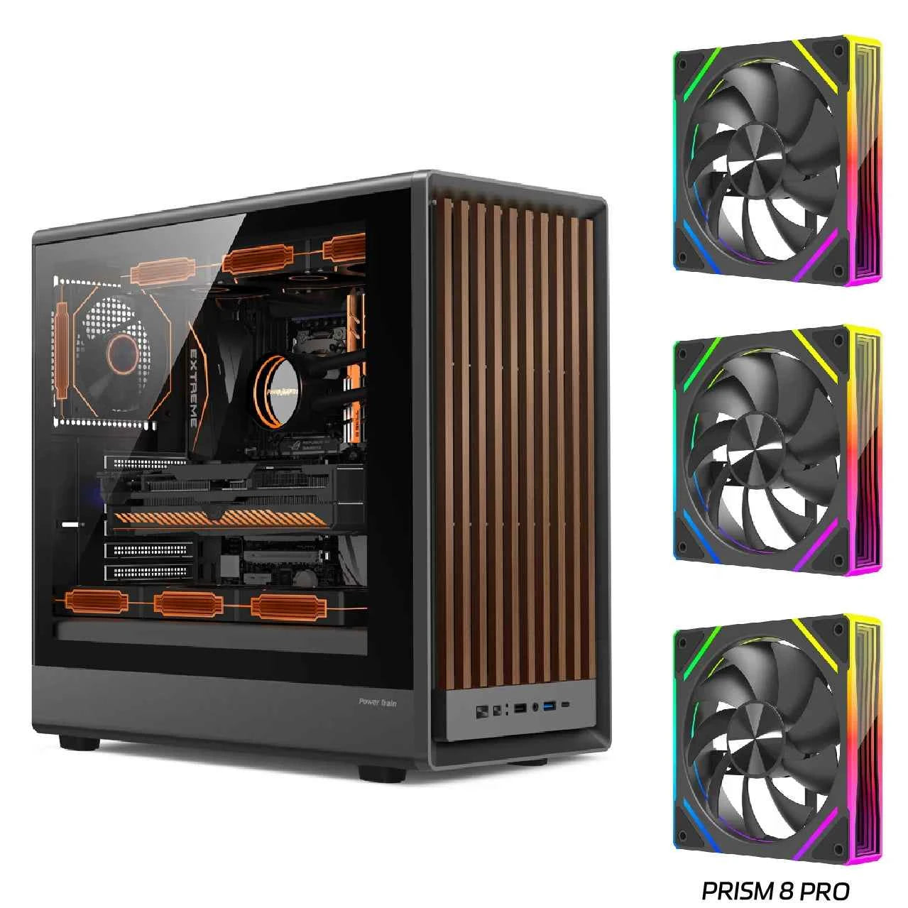 Power Train Zhenjie G1 PC case MATX Wooden panel glass side-transparent support 240/360 water-cooled computer case TYPE-C port