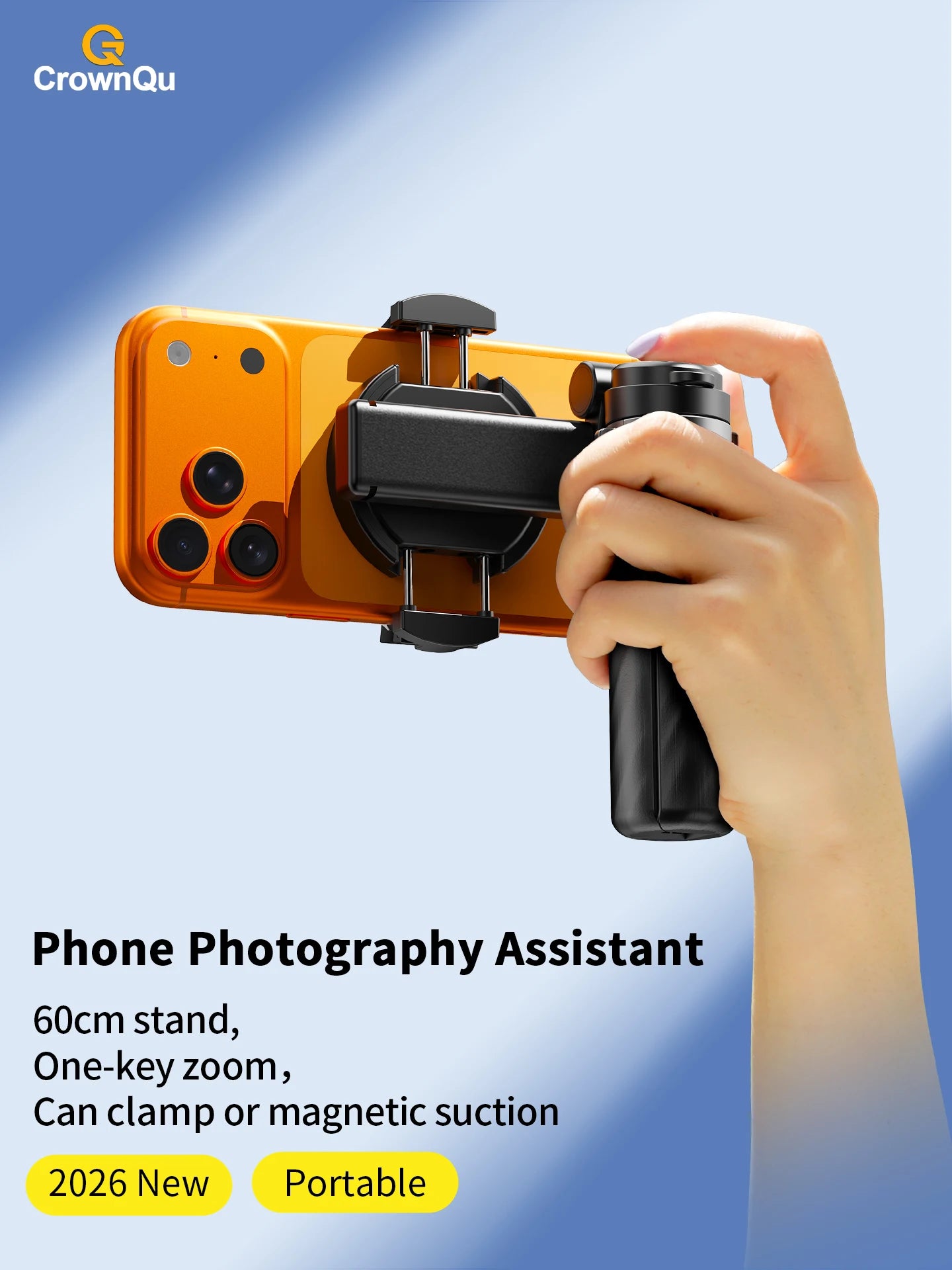Protable Magnetic Selfie Stick Multifunctional Phone Holder with Clamp Bluetooth Remote Extendable Tripod for iPhone Android