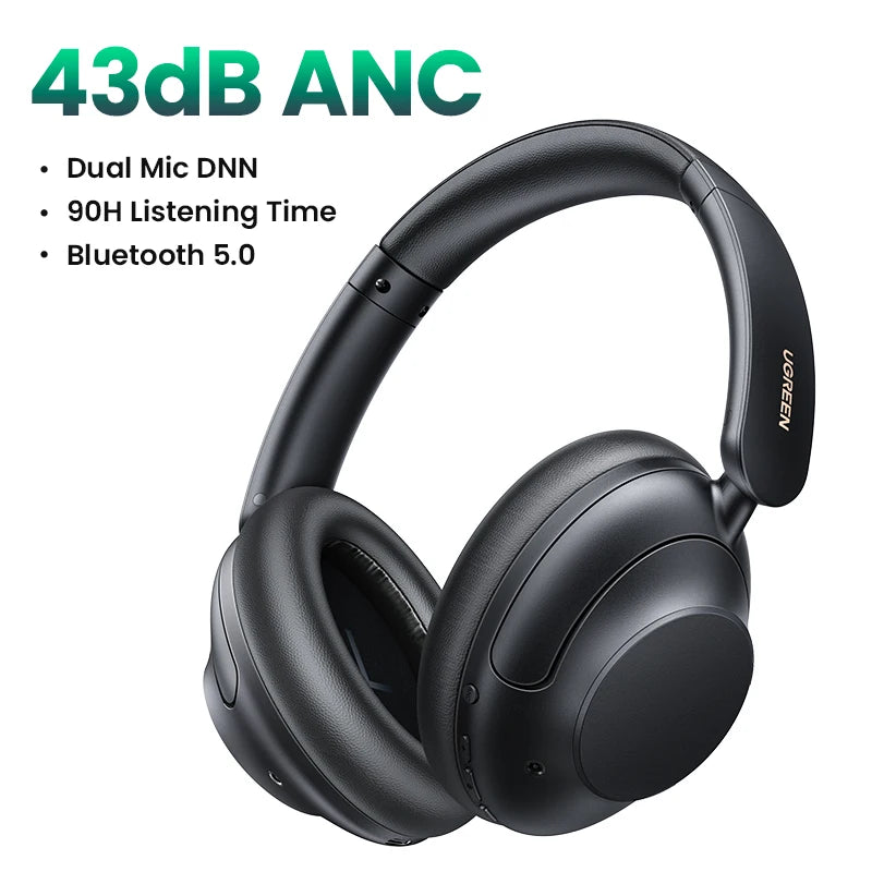 UGREEN Studio Pro 48dB ANC Wireless Headphones Over Ear Bluetooth Earphones Active Noise Cancellation Hi-Res LDAC 120h Playtime