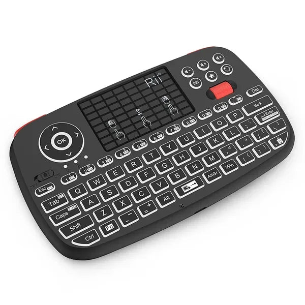 i4 Mini WirelBluetooth Dual Mode Keyboard with Touchpad, Blacklit Portable WirelKeyboard with 2.4G
