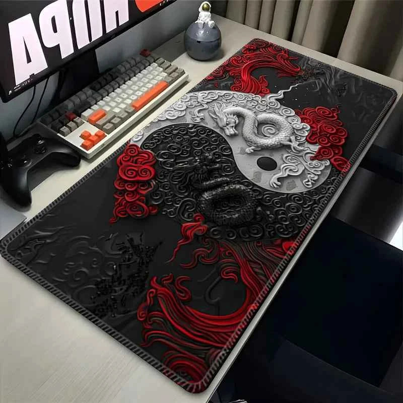 Mouse Pad Black White Non-Polar Table Mat Extra Large Keyboard Mousepad Thickened Customizable Game Mat Home Office Tablecloth