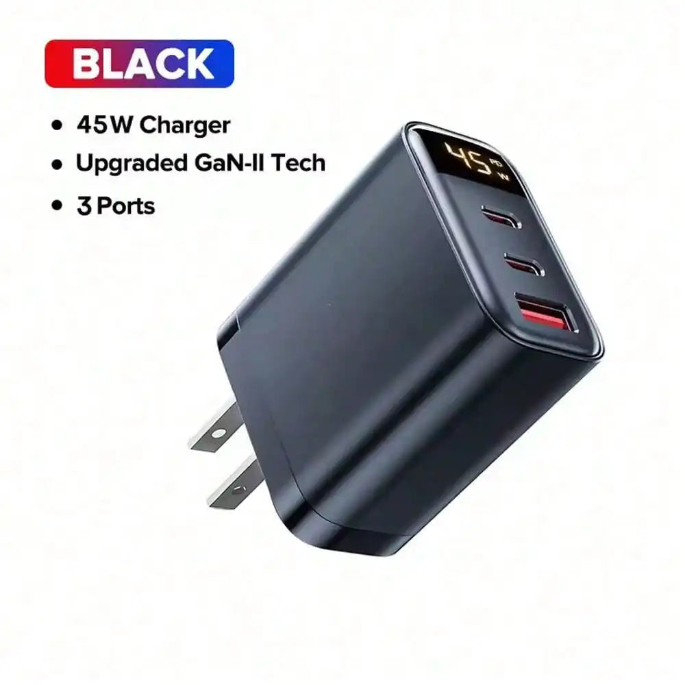85W 65W GaN Fast Charger 3 Ports USB C PD QC4.0 Wall Charger Portable Travel Multi Port Phone Laptop Fast Charging Adapter For iPhone Samsung Android
