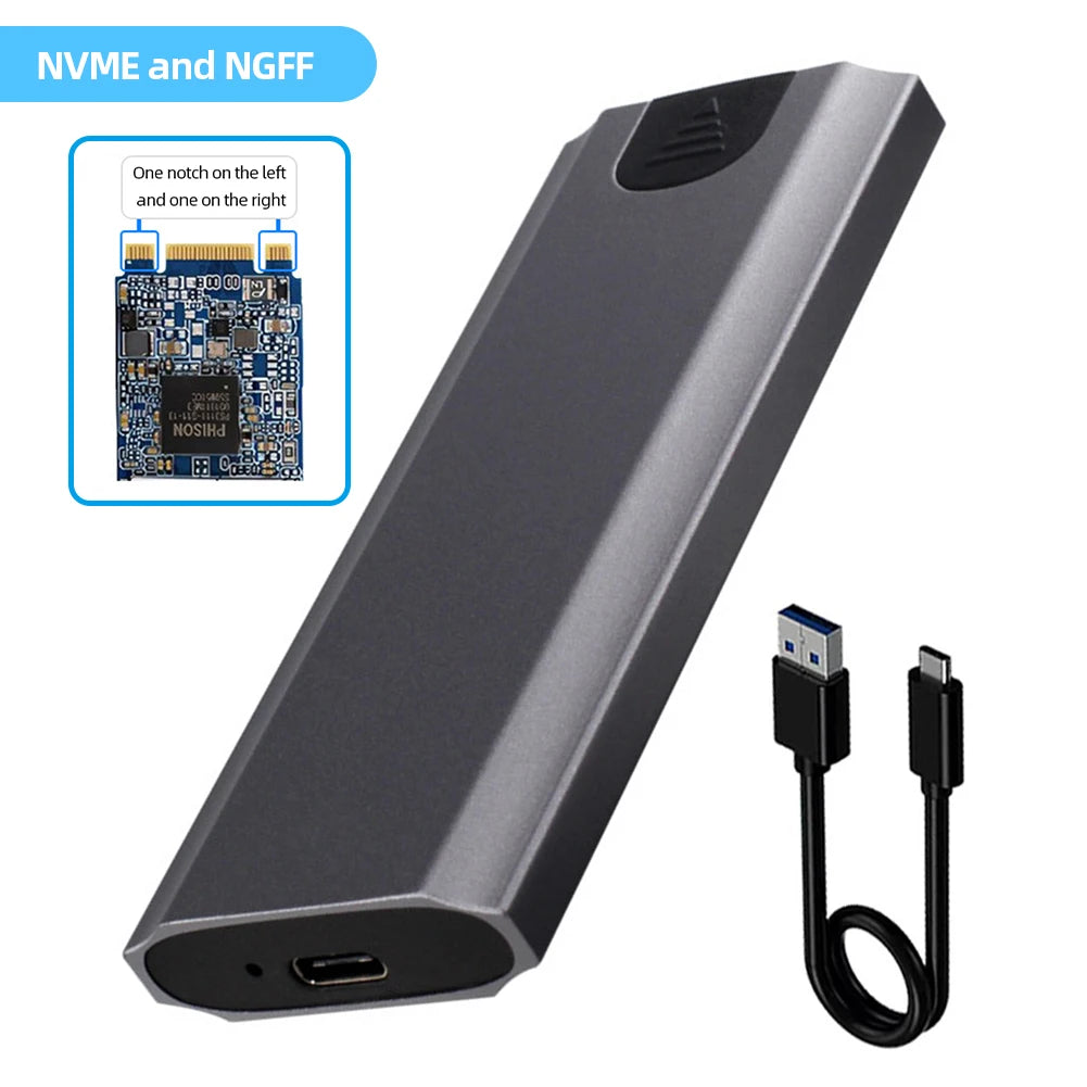 M.2 to USB Type-C 3.1 External SSD Adapter – Tool-Free Enclosure