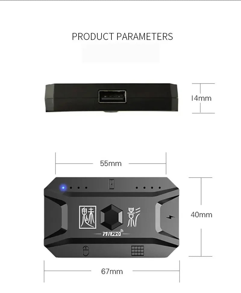 M1 Pro Gamepad Mobile Game Controller 4 in 1 Mouse Keyboard Converter BT V5.0 Programmable Adapter Support iOS Android System