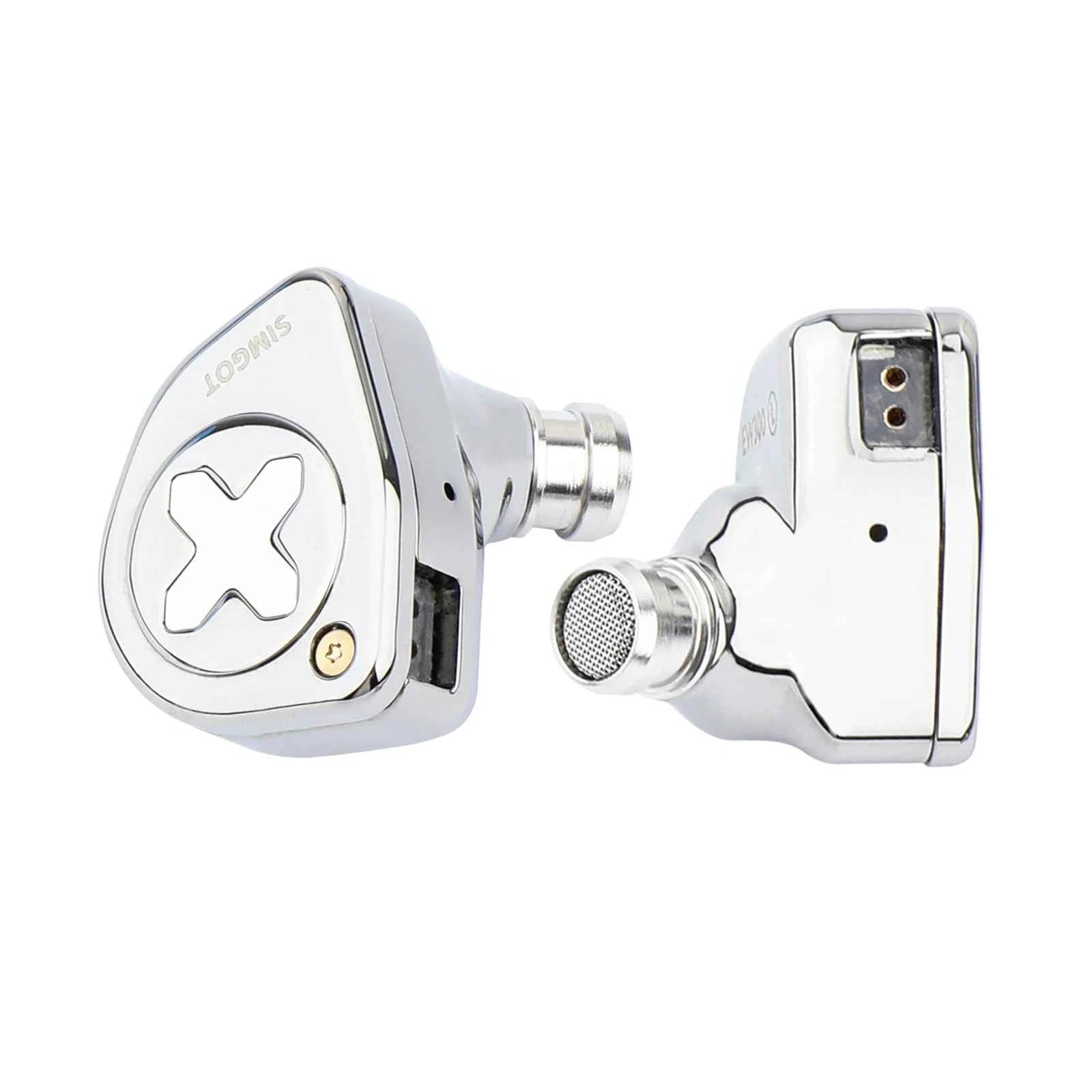 SIMGOT EW300 1DD+1Planar+1PZT Hybrid Driver IEM HIFI Earphones with Detachable Nozzles Silver-Plated OFC IEM Cable for Musician