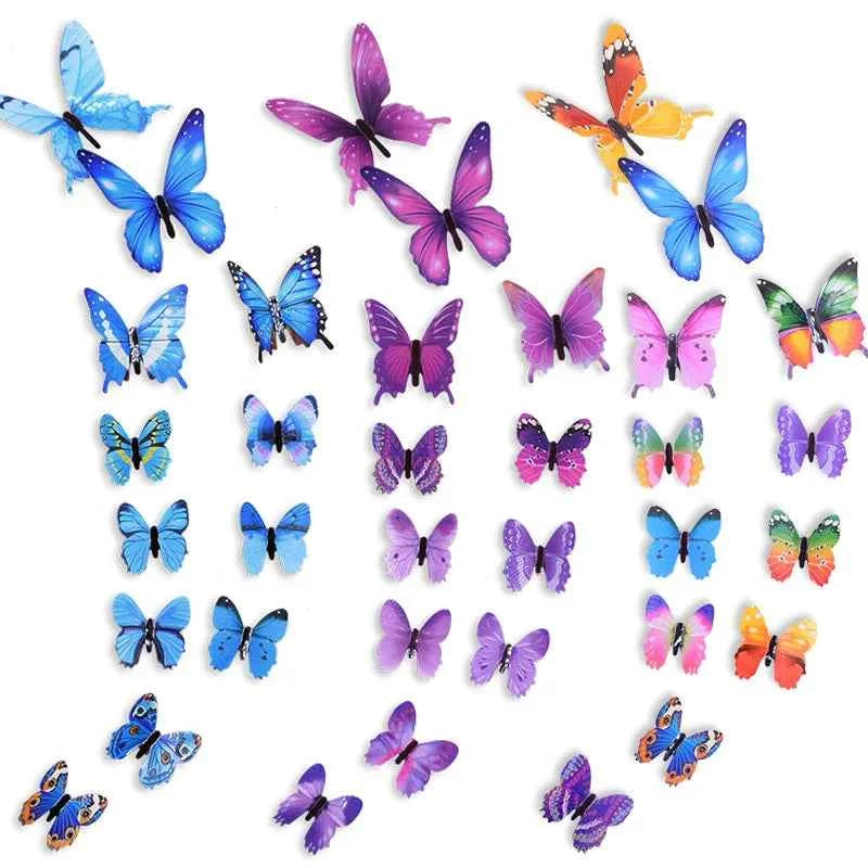 12pcs Luminous 3D Butterfly Wall Sticker for Kids Bedroom Home Living Room Fridge Wall Decal Glow in Dark Wallpaper Decoration