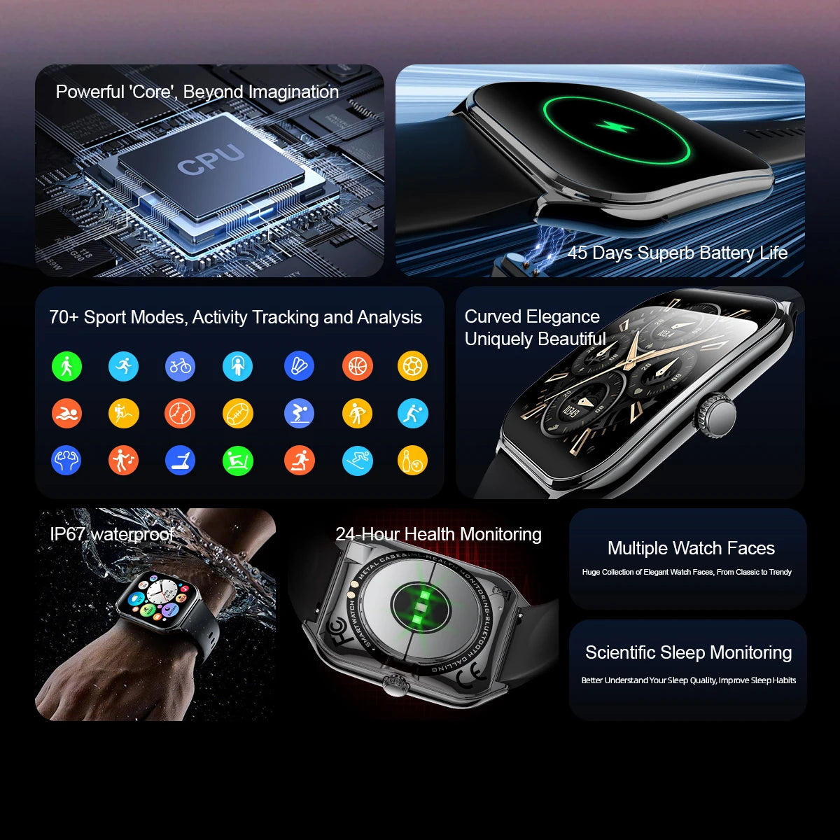 New Ultra Thin Smart Watch men 1.96