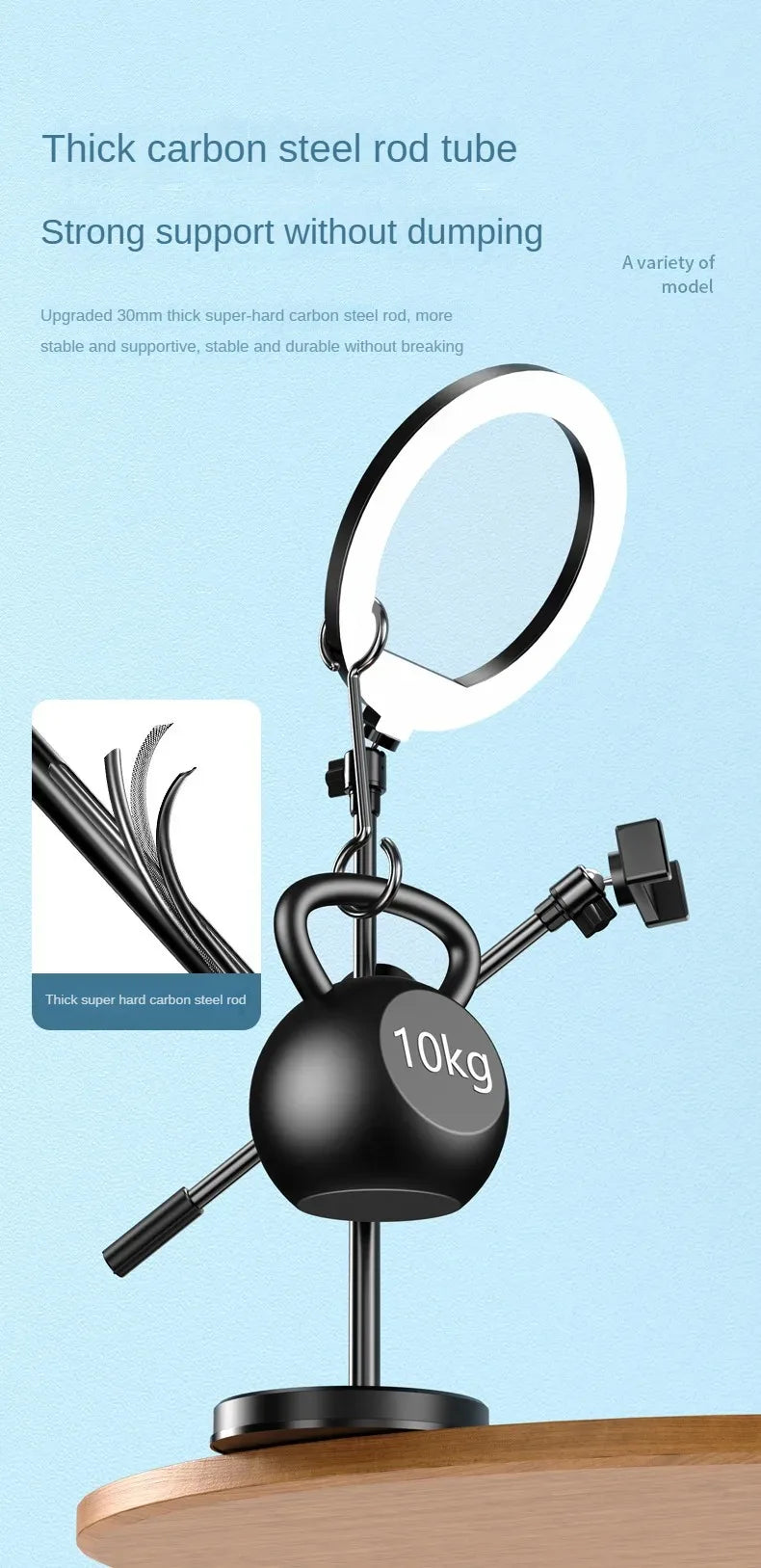 Mobile Phone Head Up Shooting Stand Desktop Live Overhead Painting Calligraphy Photography Artifact 360 Degrees Rotation