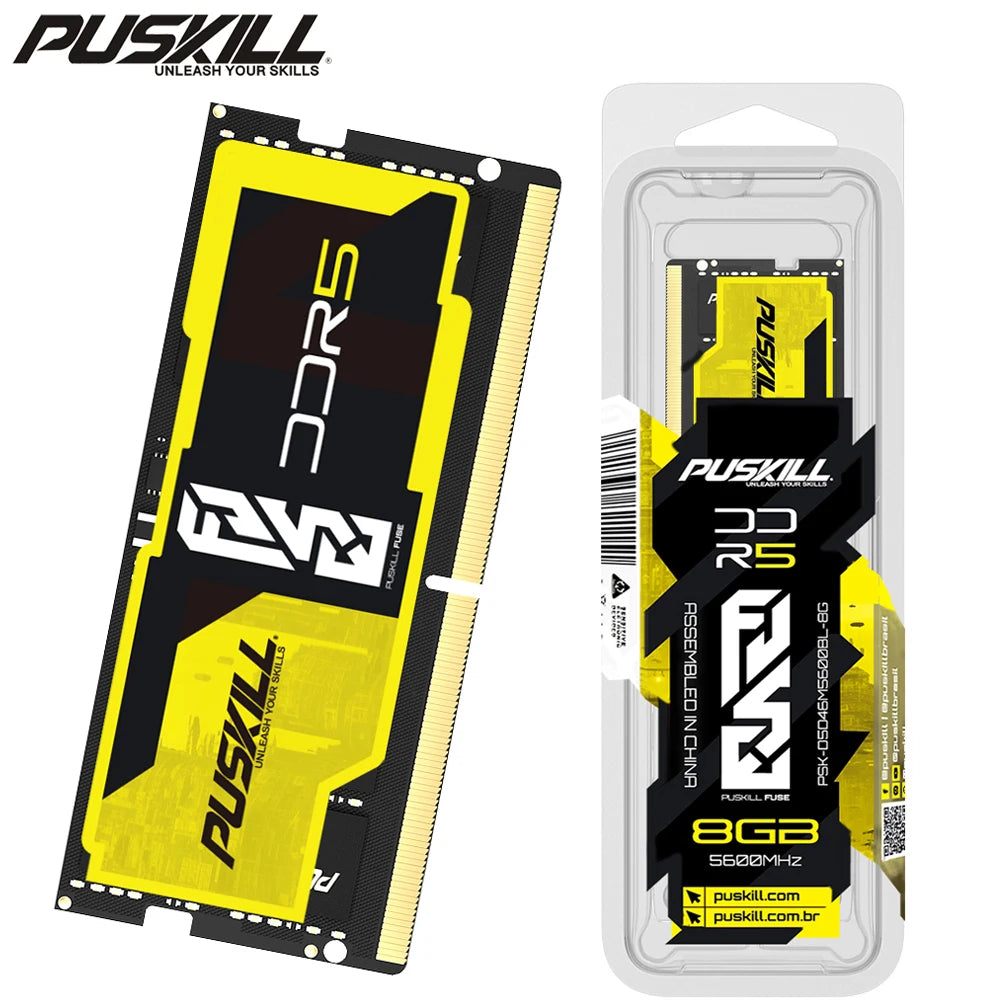 PUSKILL Ram DDR5 Notebook 32GB 16GB 8GB 5600MHz 5200MHz 4800MHz 262-PIN 1.1V PC5 SODIMM Laptop Memory - WinSupport Tech