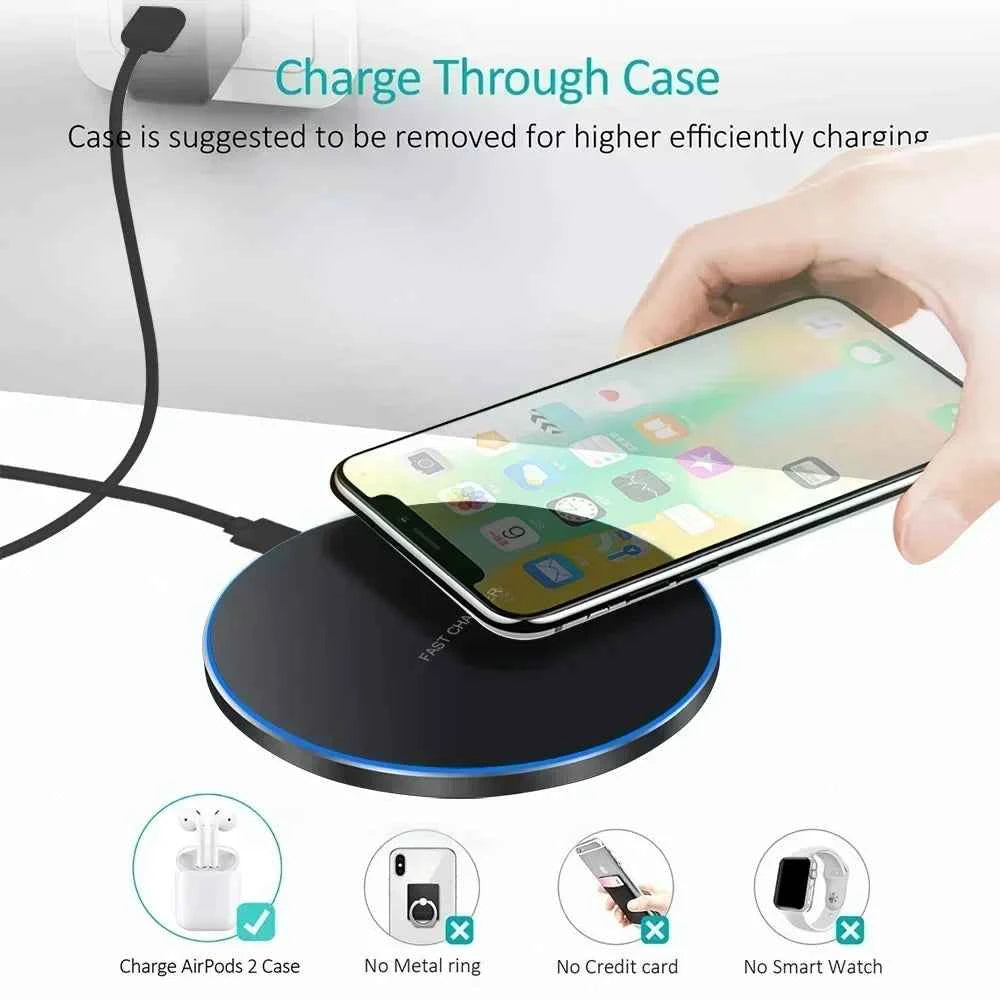 New Wireless Charger For iPhone 17 16 15 14 13 Pro Max Induction Fast Charging Pad Dock Station For Samsung S24 Xiaomi Huawei
