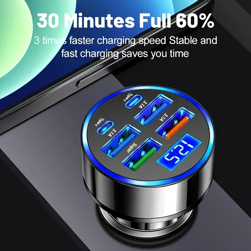 350W USB Car Charger PD QC3.0 USB C Car Phone Charger Type C Adapter for iPhone Samsung Huawei Xiaomi Quick Charge ﻿