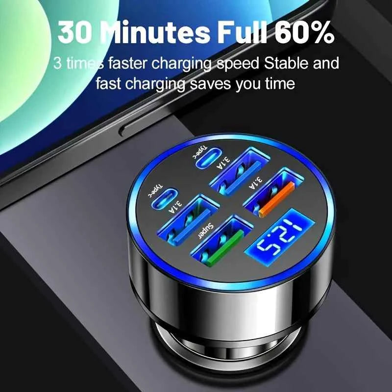 350W USB Car Charger PD QC3.0 USB C Car Phone Charger Type C Adapter for iPhone Samsung Huawei Xiaomi Quick Charge ﻿