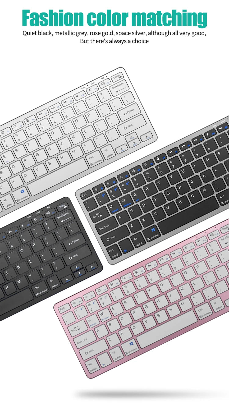 2.4G and Bluetooth Mini Keyboard Wireless keyboard and mouse Set For Notebook Laptop Desktop PC Tablet iPad Android Macbook