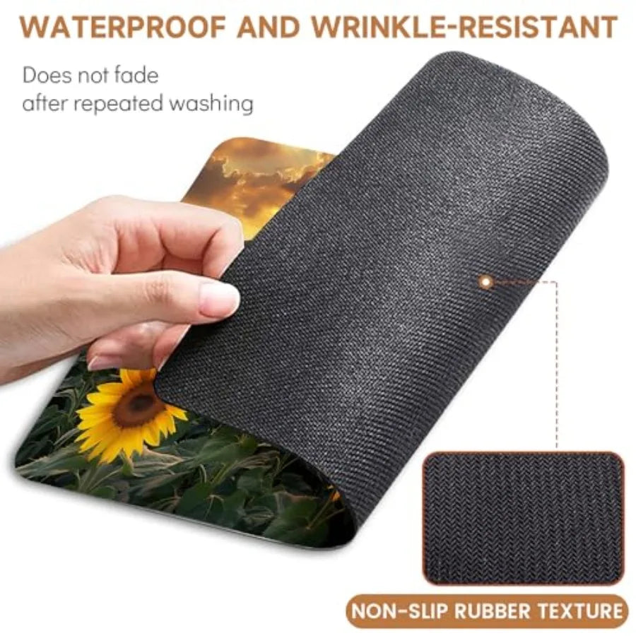 Mouse Pad, Non-Slip Rubber Base Mouse Mat Mousepad Waterproof Gaming Mouse Pad for Wireless Mouse, Computers Laptop Home Office