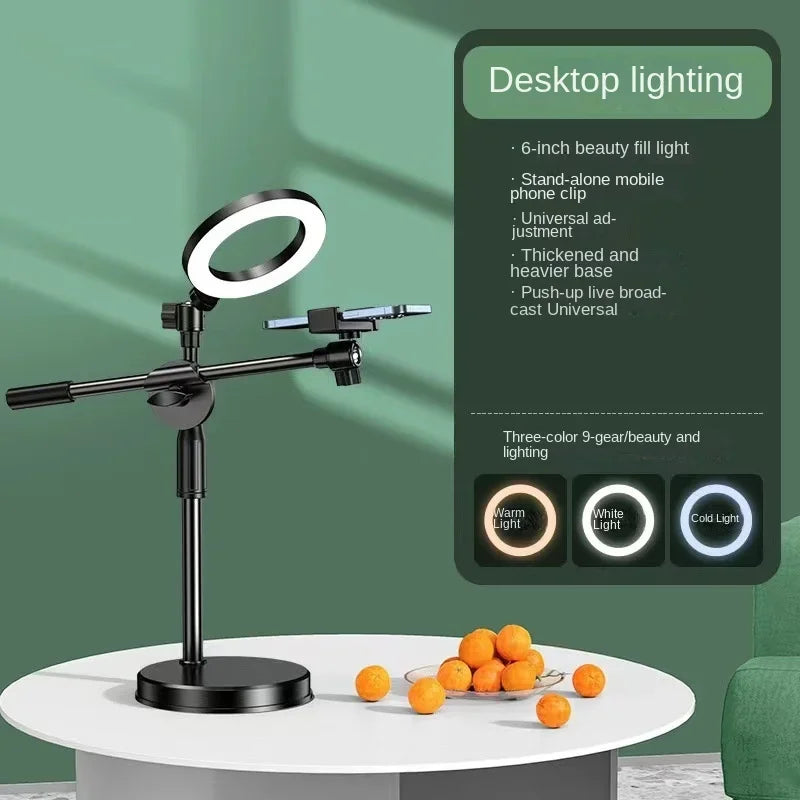 Smartphone Mobile Stand For Cell Phone Holder With LED Ring Light Grip And Beauty Enhancements For Professional Live Streaming