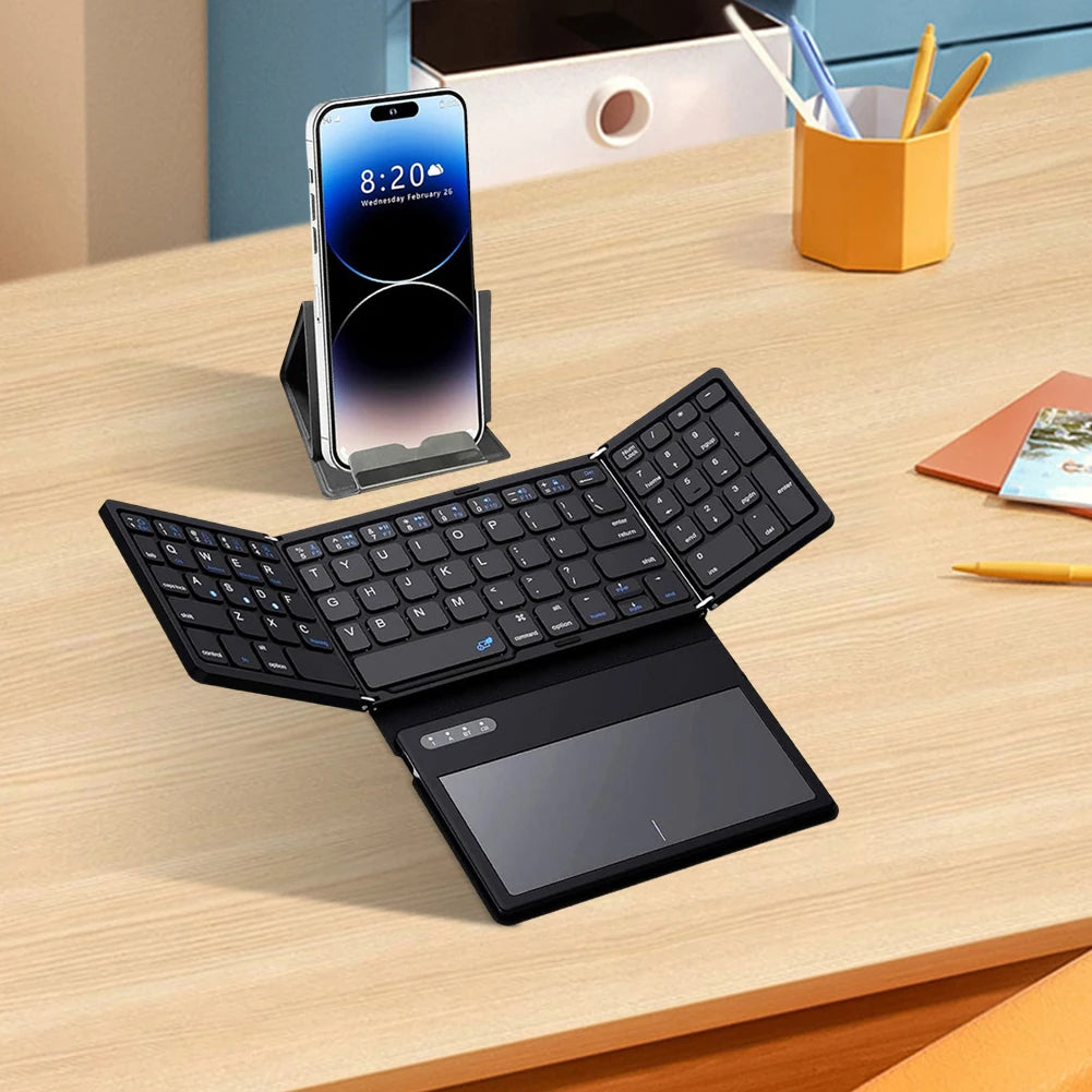 ALLOYSEED Foldable Bluetooth Keyboard with Large Touchpad