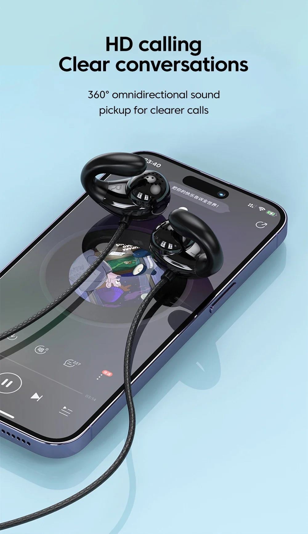 Type C Over-ear Wired Headphones With 3.5mm Ear Clips Non-inferior Earphones Wireless Control With Microphone Limited Editio