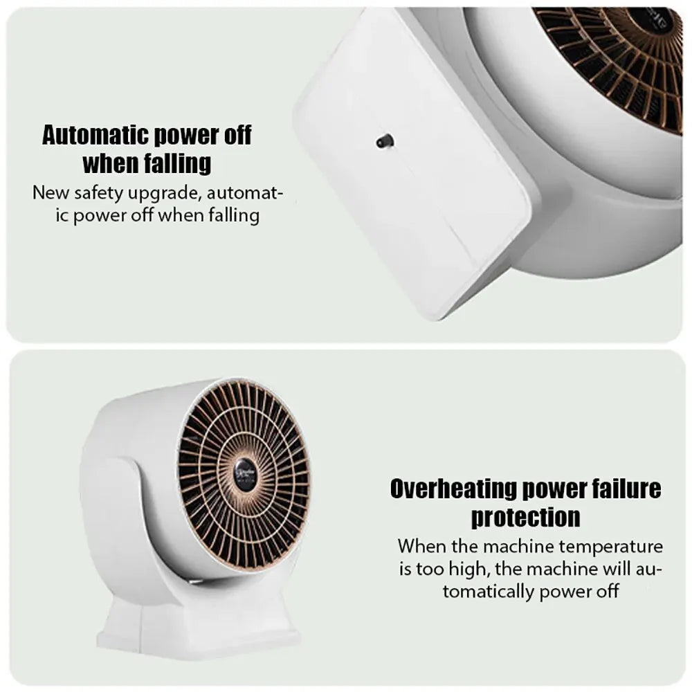 Portable Electric Heater Low Noise Air Heater Fast Heating Mini Desktop Fan Heater Winter Heating Warmer for Home Office Room