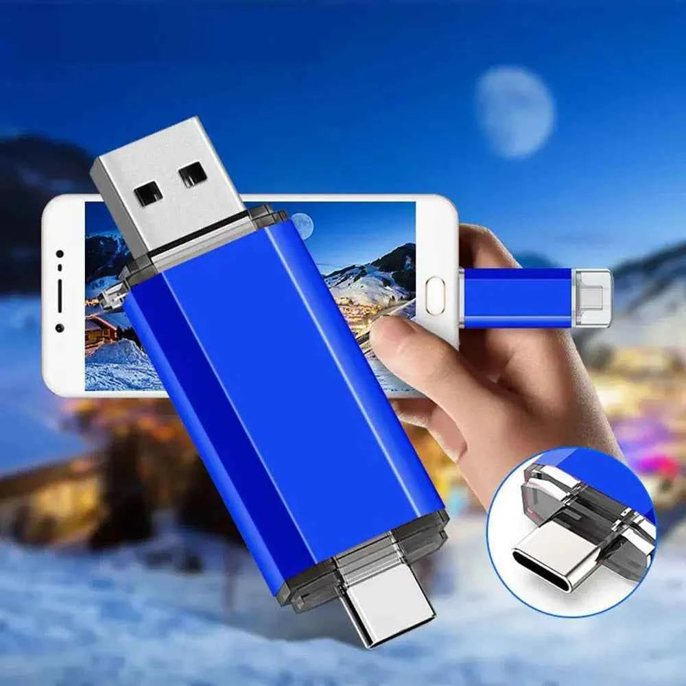 Lenovo 16TB 2 In 1 OTG USB Flash Drive 3.0 Type C 8TB 2TB Pendrive For iPhone Samsung Huawei Xiaomi Android Laptop Memory Stick