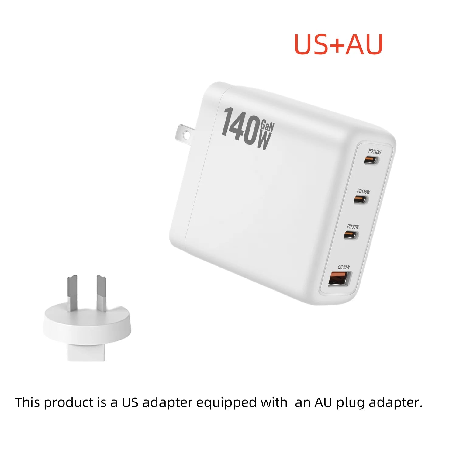 New 140W Multi-Port GaN Charger PD3.1 3C1A Super Fast Charging Head Compact Portable for Mobile Phones